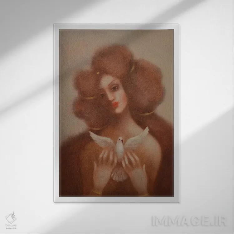تابلو دکوراتیو پرواز عشق اثر ادوارد زنتسیک - نمای قابدار سفید