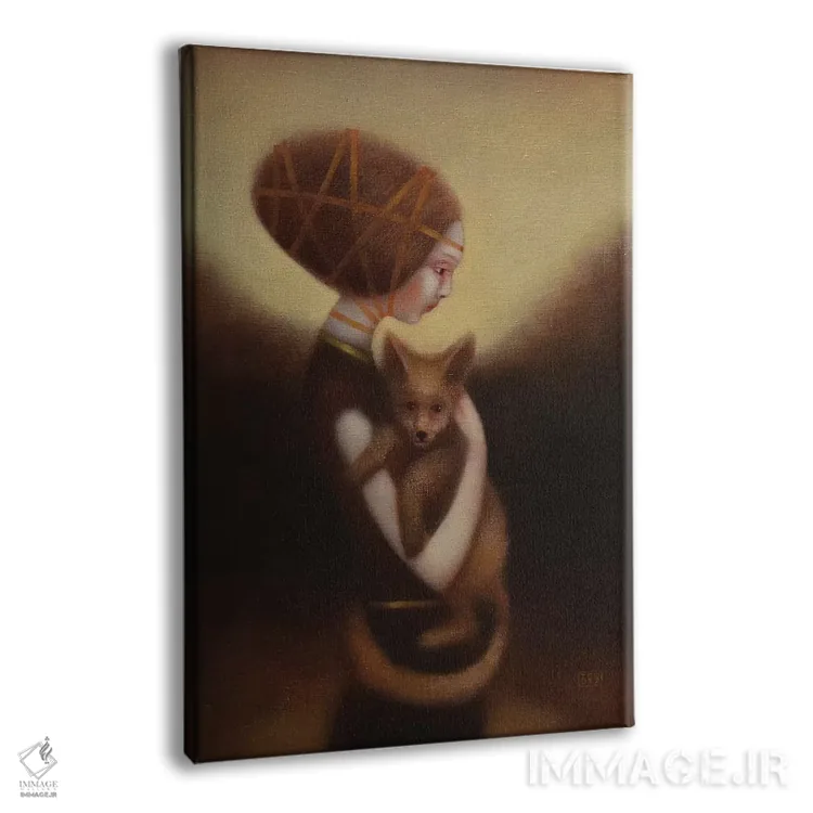 تابلو دکوراتیو دختر و روباه اثر ادوارد زنتسیک - نمای پرسپکتیو محصول