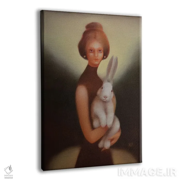 تابلو دکوراتیو دختر و خرگوش اثر ادوارد زنتسیک - نمای پرسپکتیو محصول