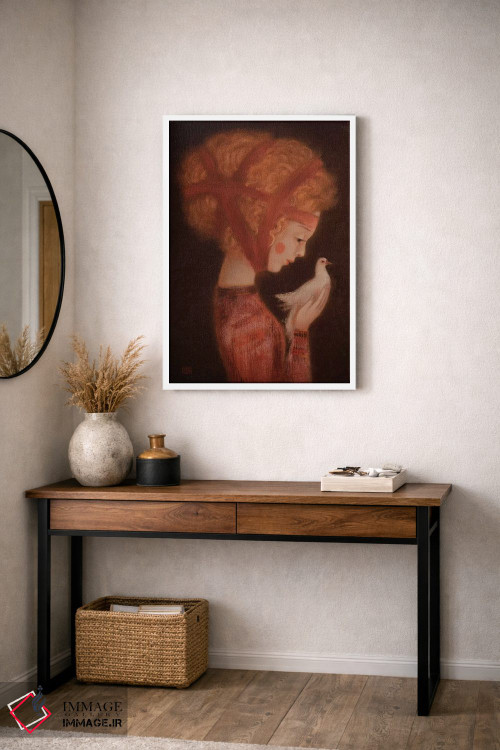 تابلو دکوراتیو دختر و یک کبوتر اثر ادوارد زنتسیک - D4W