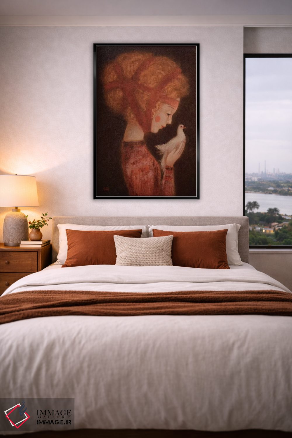 تابلو دکوراتیو دختر و یک کبوتر اثر ادوارد زنتسیک - D5B