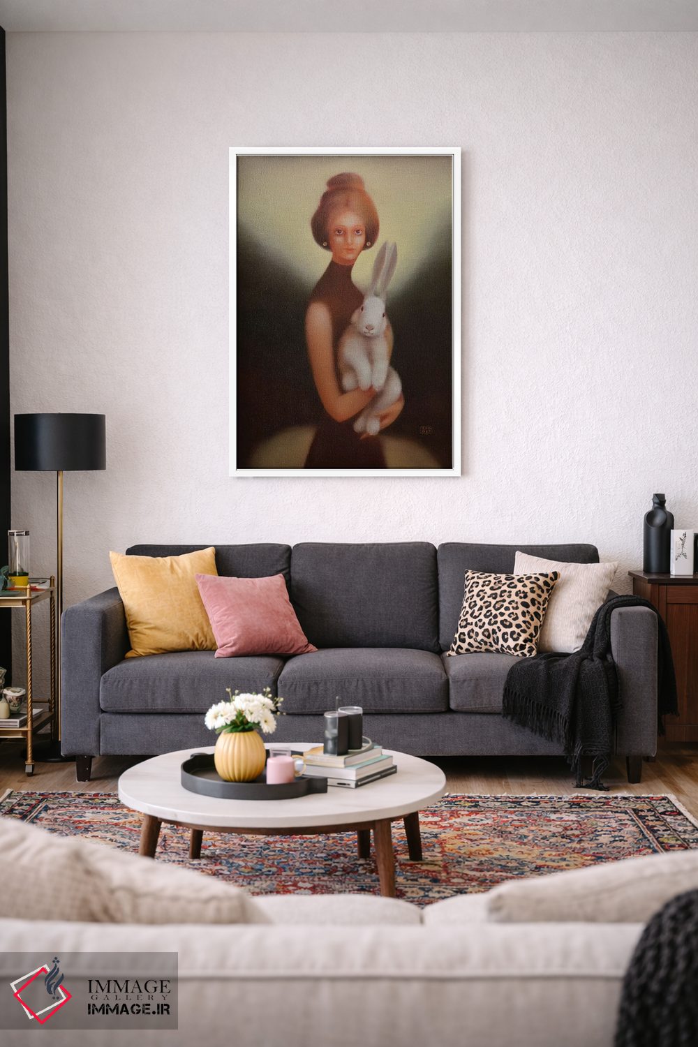 تابلو دکوراتیو دختر و خرگوش اثر ادوارد زنتسیک - D1W