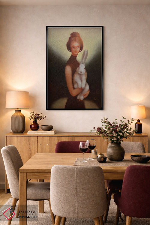 تابلو دکوراتیو دختر و خرگوش اثر ادوارد زنتسیک - D3B