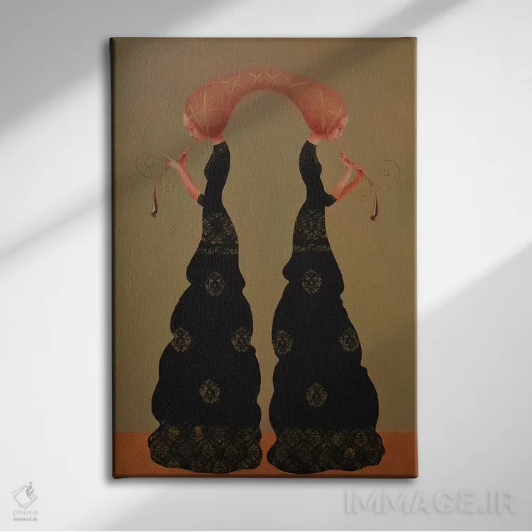 تابلو دکوراتیو موسیقی برای دو نفر اثر ادوارد زنتسیک - نمای روبهرو روی دیوار