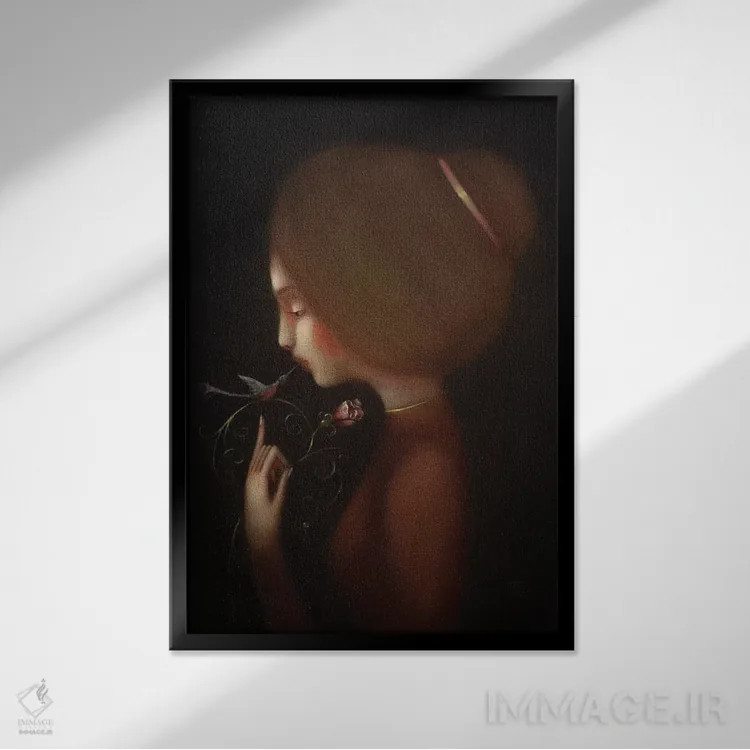 تابلو دکوراتیو پیام عشق اثر ادوارد زنتسیک - نمای قابدار مشکی