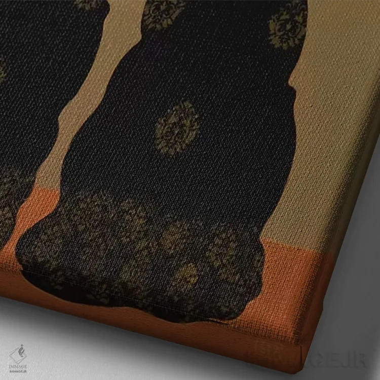 تابلو دکوراتیو موسیقی برای دو نفر اثر ادوارد زنتسیک - نمای نزدیک بافت بوم