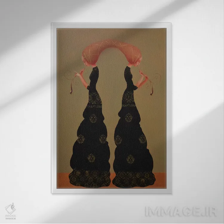 تابلو دکوراتیو موسیقی برای دو نفر اثر ادوارد زنتسیک - نمای قابدار سفید