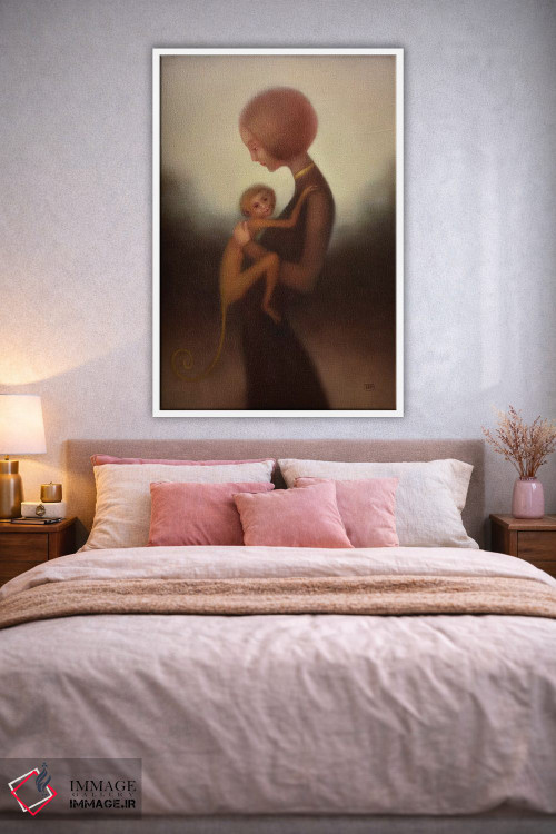 تابلو دکوراتیو دختر و میمون اثر ادوارد زنتسیک - D1W