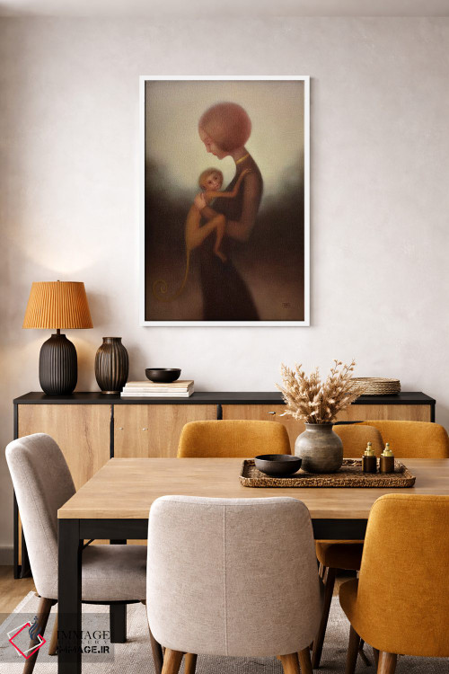 تابلو دکوراتیو دختر و میمون اثر ادوارد زنتسیک - D3W