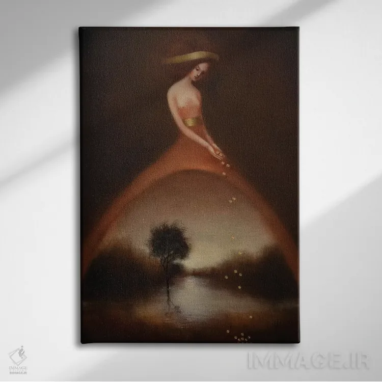 تابلو دکوراتیو مروارید اثر ادوارد زنتسیک - نمای روبهرو روی دیوار