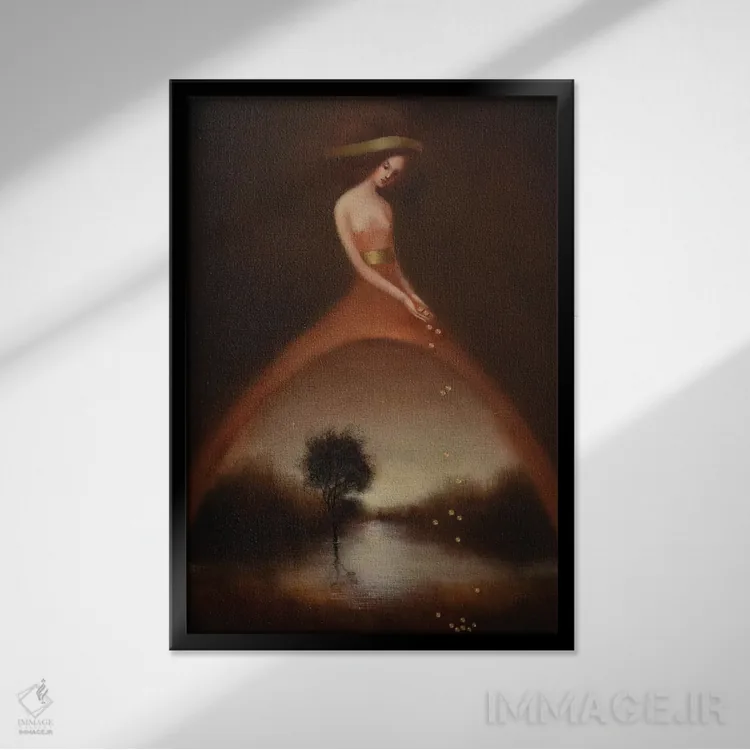 تابلو دکوراتیو مروارید اثر ادوارد زنتسیک - نمای قابدار مشکی