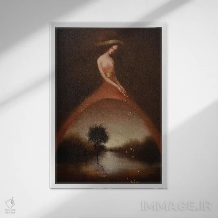 تابلو دکوراتیو مروارید اثر ادوارد زنتسیک - نمای قابدار سفید