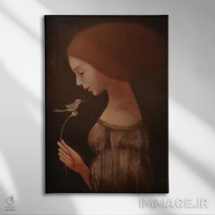 تابلو دکوراتیو پرنده خوشبختی اثر ادوارد زنتسیک - نمای روبهرو روی دیوار