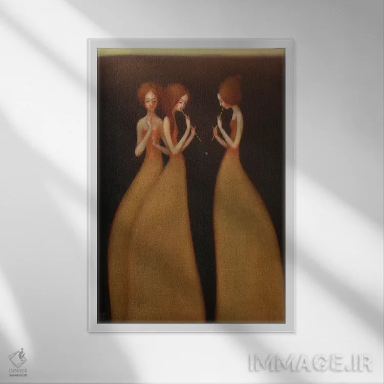 تابلو دکوراتیو چون نی آوازخوان اثر ادوارد زنتسیک - نمای قابدار سفید