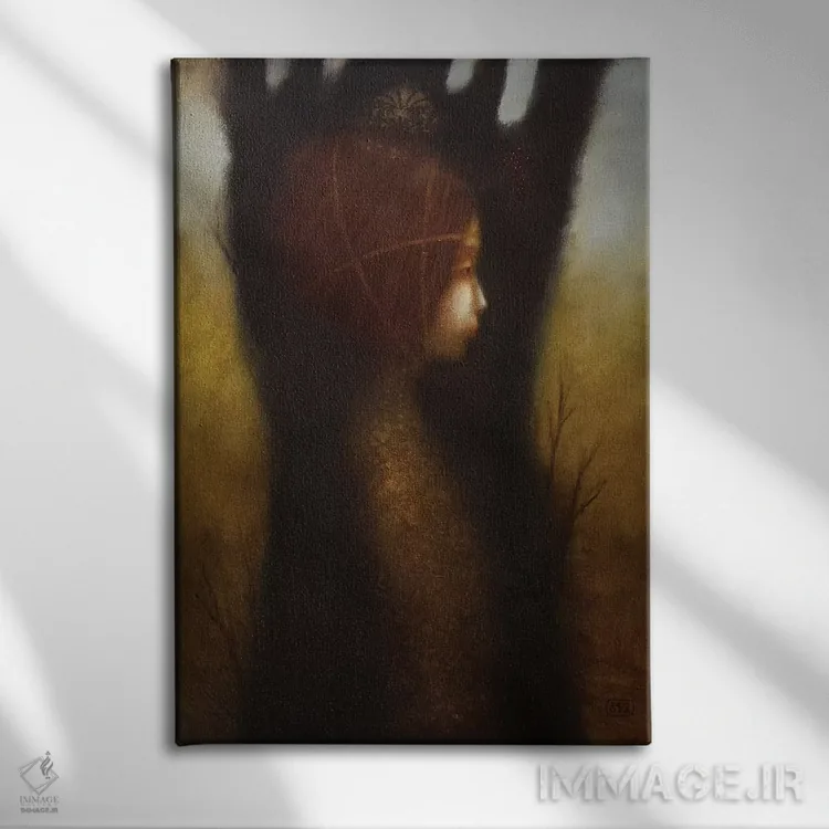 تابلو دکوراتیو دختر در رویا اثر ادوارد زنتسیک - نمای روبهرو روی دیوار