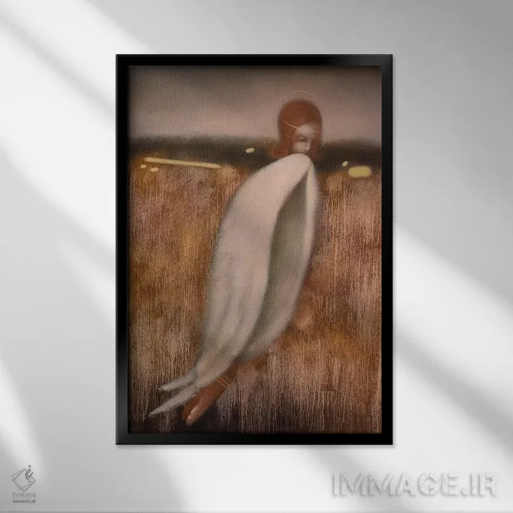 تابلو دکوراتیو بال های فرشته اثر ادوارد زنتسیک - نمای قابدار مشکی