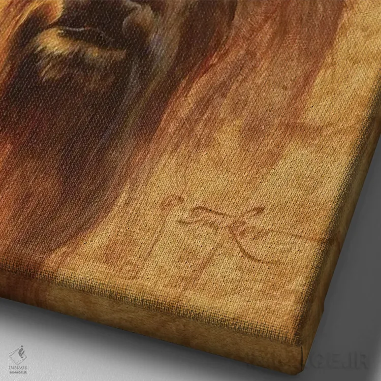 تابلو دکوراتیو پرتره گاومیش آمریکایی اثر ازرا تاکر - نمای نزدیک بافت بوم