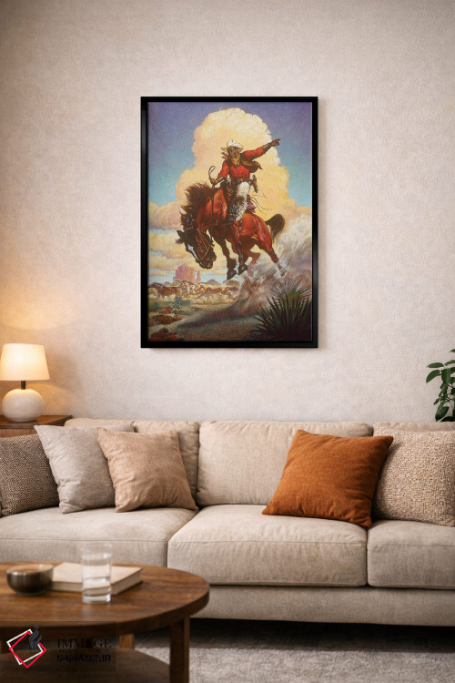 تابلو دکوراتیو رام کردن اسب های وحشی اثر ازرا تاکر - D3B