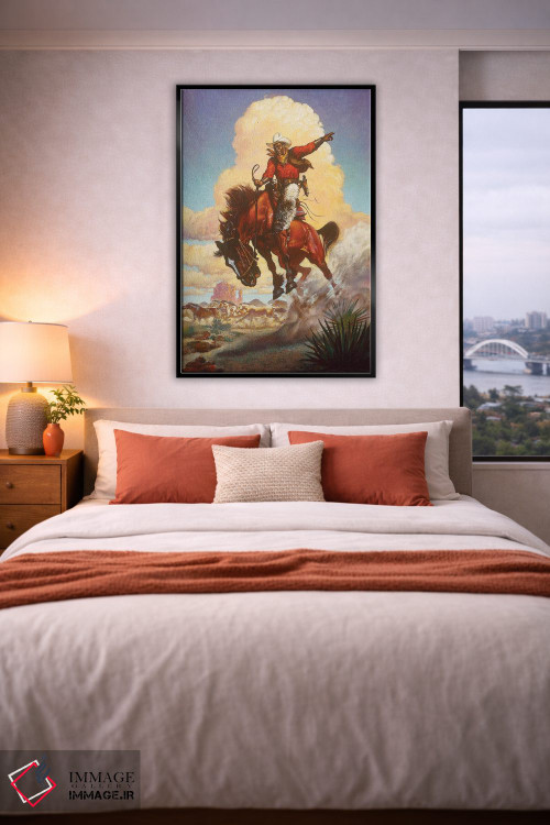تابلو دکوراتیو رام کردن اسب های وحشی اثر ازرا تاکر - D4B