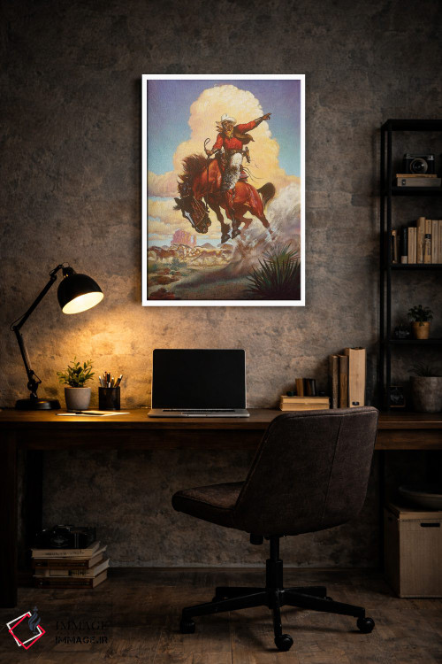 تابلو دکوراتیو رام کردن اسب های وحشی اثر ازرا تاکر - D6W