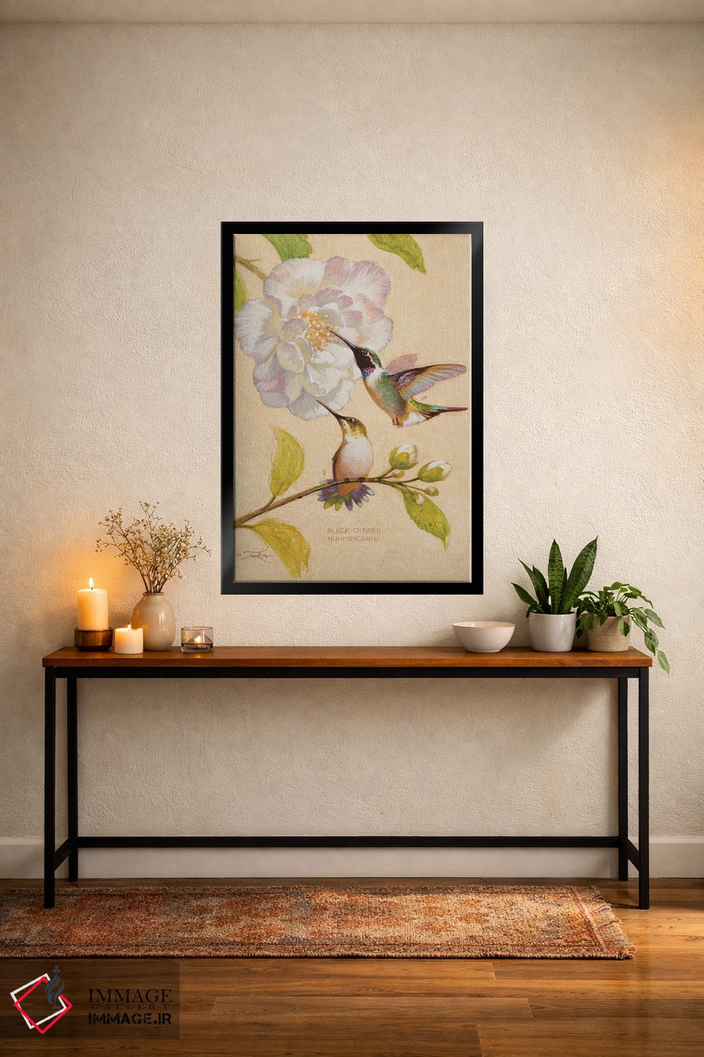 تابلو دکوراتیو مرغ های مگس خوار سیاه گلو اثر ازرا تاکر - D4B