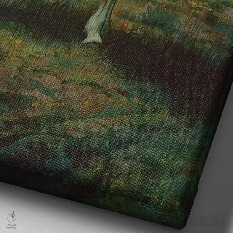 تابلو دکوراتیو در نگهبانی شبانه اثر ازرا تاکر - نمای نزدیک بافت بوم