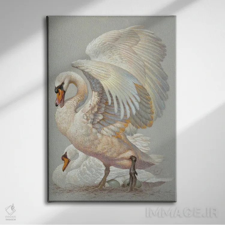 تابلو دکوراتیو محافظت از جوجه ها اثر ازرا تاکر - نمای روبهرو روی دیوار