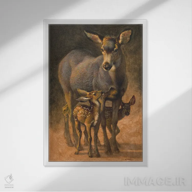 تابلو دکوراتیو سرک کش و قایم باشک اثر ازرا تاکر - نمای قابدار سفید