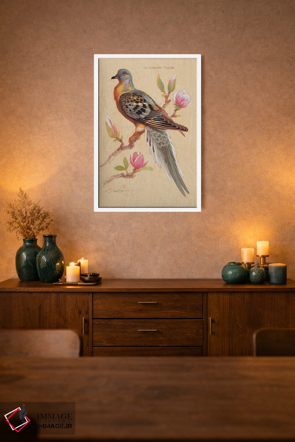 تابلو دکوراتیو کبوتر مهاجر و ماگنولیا اثر ازرا تاکر - D1W