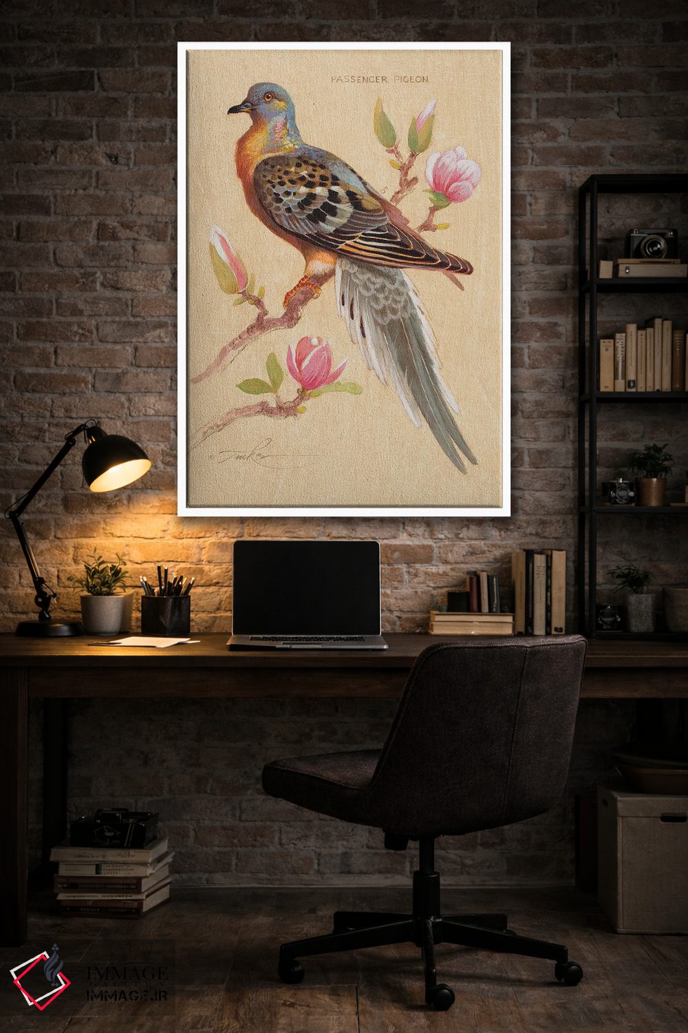 تابلو دکوراتیو کبوتر مهاجر و ماگنولیا اثر ازرا تاکر - D4W