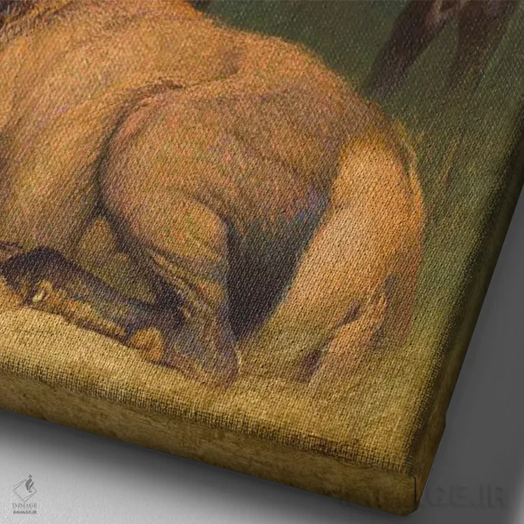 تابلو دکوراتیو اشرافیت آمریکایی اثر ازرا تاکر - نمای نزدیک بافت بوم