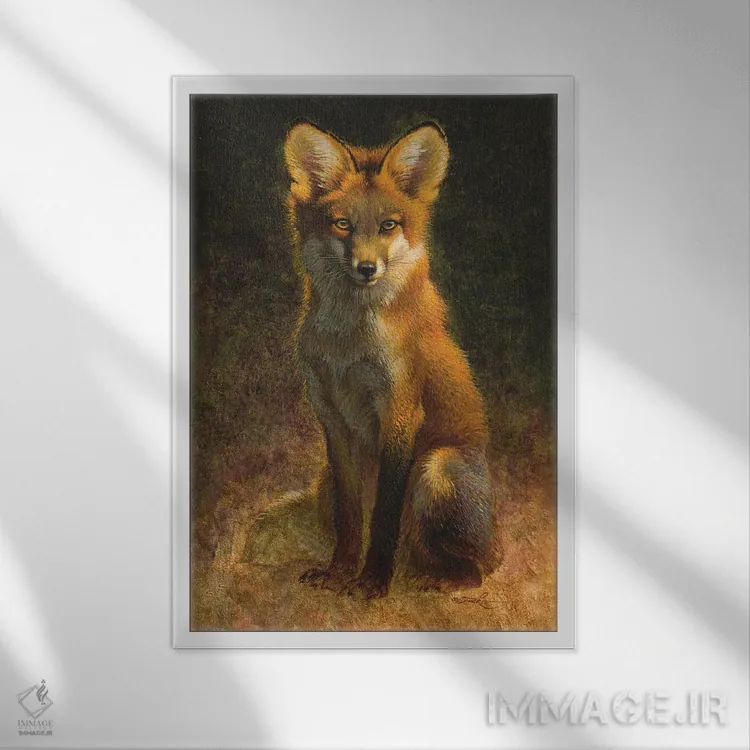 تابلو دکوراتیو نشسته زیبا اثر ازرا تاکر - نمای قابدار سفید