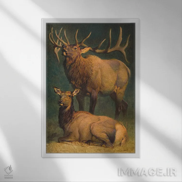 تابلو دکوراتیو اشرافیت آمریکایی اثر ازرا تاکر - نمای قابدار سفید