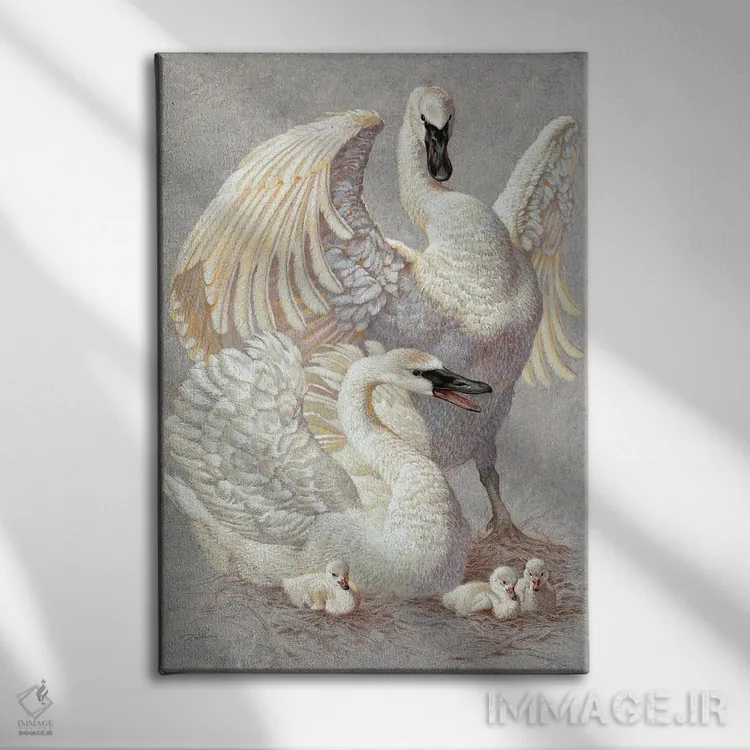 تابلو دکوراتیو اعلام خبر با شیپور اثر ازرا تاکر - نمای روبهرو روی دیوار