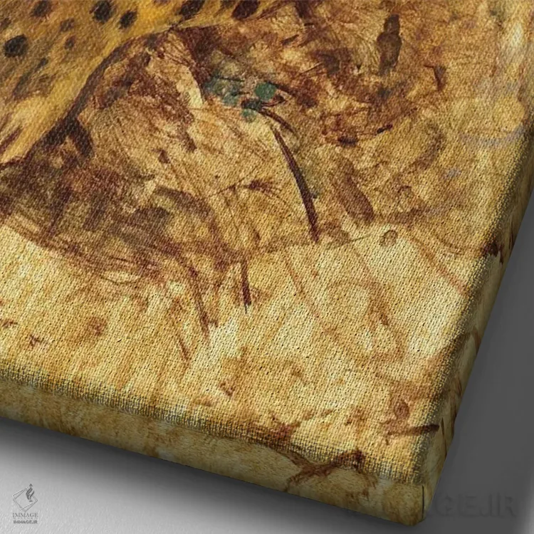 تابلو دکوراتیو ببر آمریکایی اثر ازرا تاکر - نمای نزدیک بافت بوم