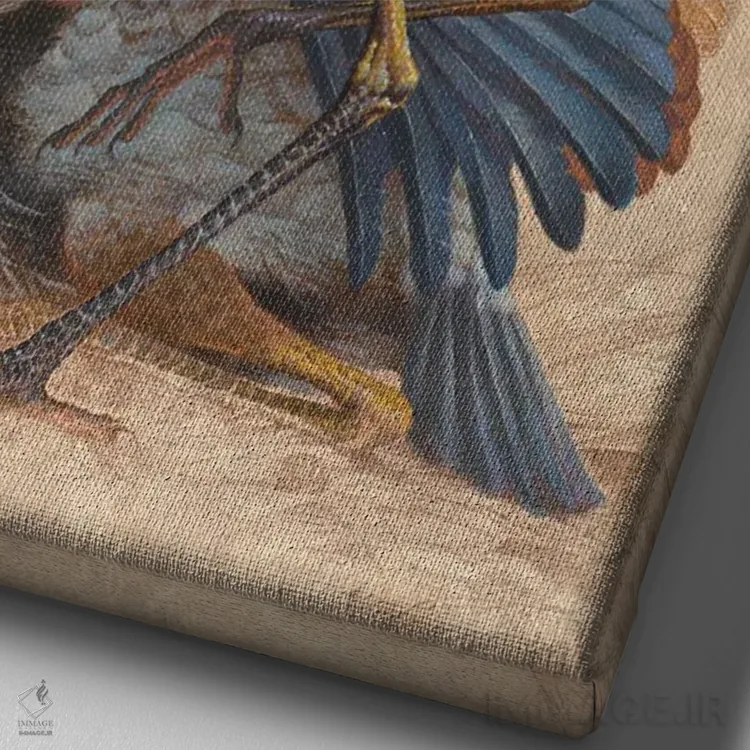 تابلو دکوراتیو حواصیل های آبی بزرگ اثر ازرا تاکر - نمای نزدیک بافت بوم