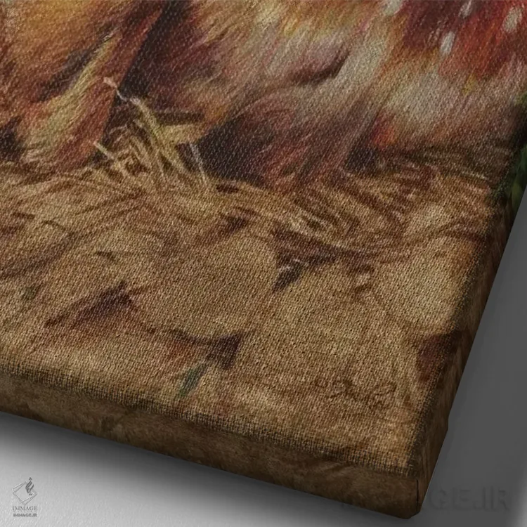 تابلو دکوراتیو شاه توت های وحشی اثر ازرا تاکر - نمای نزدیک بافت بوم