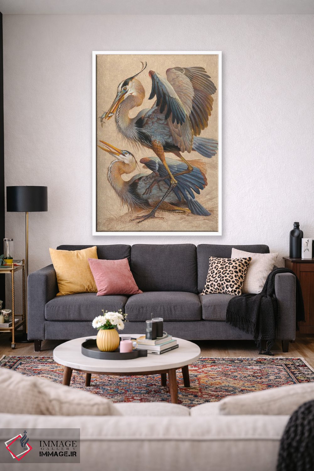 تابلو دکوراتیو حواصیل های آبی بزرگ اثر ازرا تاکر - D1W