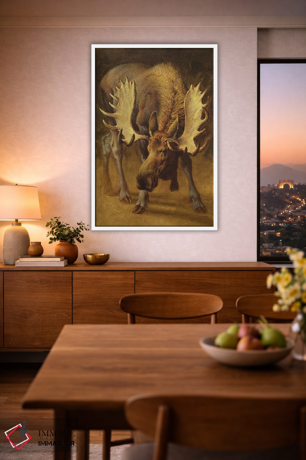 تابلو دکوراتیو گوزن زردستون اثر ازرا تاکر - D1W