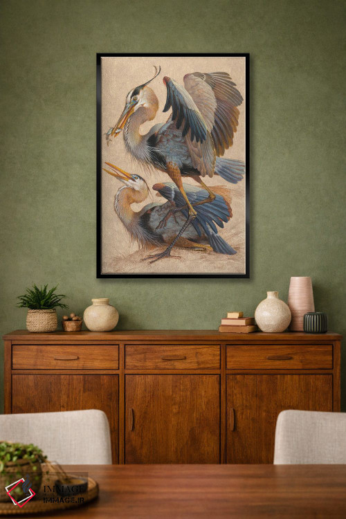 تابلو دکوراتیو حواصیل های آبی بزرگ اثر ازرا تاکر - D3B