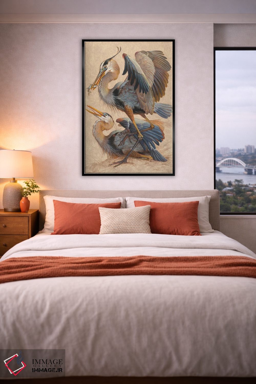 تابلو دکوراتیو حواصیل های آبی بزرگ اثر ازرا تاکر - D4B