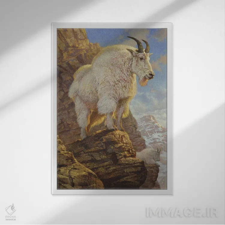 تابلو دکوراتیو بالای قله ها اثر ازرا تاکر - نمای قابدار سفید