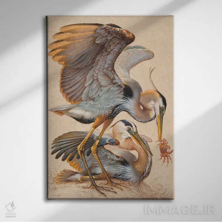 تابلو دکوراتیو خرچنگ گیری اثر ازرا تاکر - نمای روبهرو روی دیوار