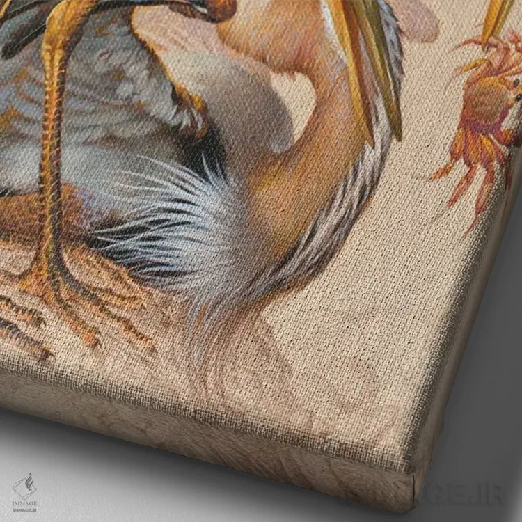 تابلو دکوراتیو خرچنگ گیری اثر ازرا تاکر - نمای نزدیک بافت بوم