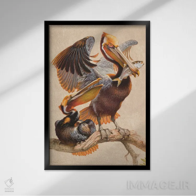 تابلو دکوراتیو صیاد تازه اثر ازرا تاکر - نمای قابدار مشکی