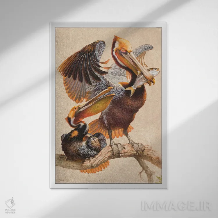 تابلو دکوراتیو صیاد تازه اثر ازرا تاکر - نمای قابدار سفید