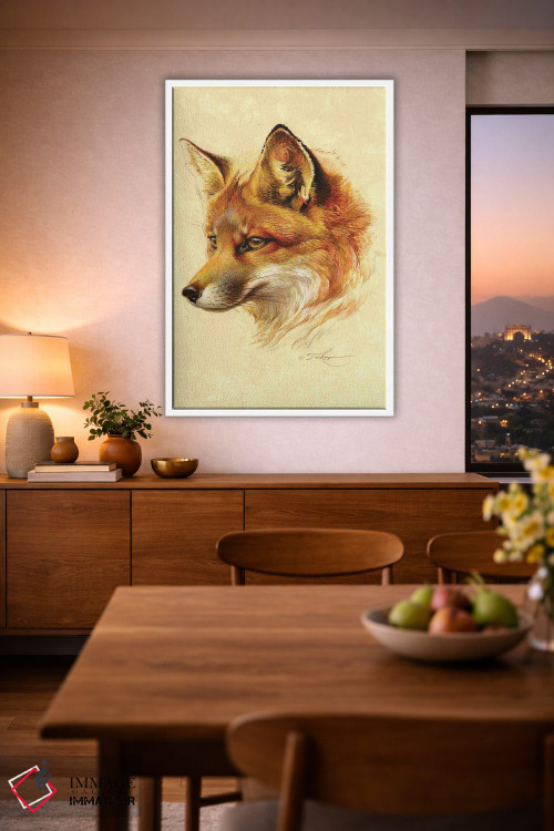 تابلو دکوراتیو پرتره روباه قرمز اثر ازرا تاکر - D1W