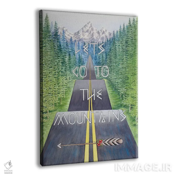 تابلو دکوراتیو نقل قول سفر به کوهستان اثر میشل فابر - نمای پرسپکتیو محصول