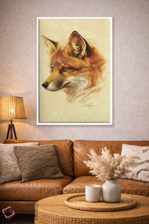 تابلو دکوراتیو پرتره روباه قرمز اثر ازرا تاکر - D3W
