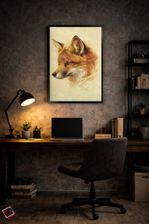تابلو دکوراتیو پرتره روباه قرمز اثر ازرا تاکر - D6B